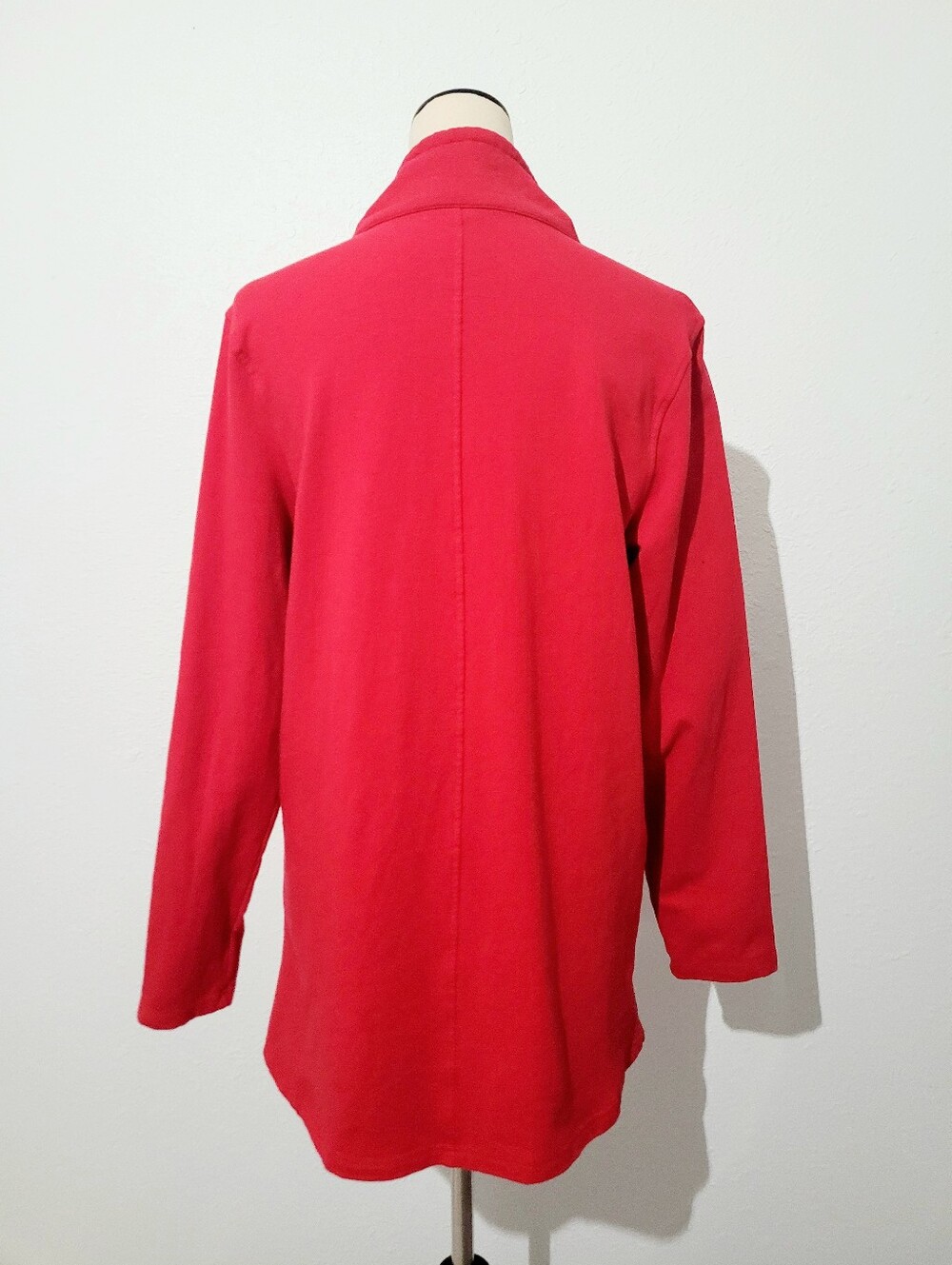 Lulu-B Red Tunic Top Size Medium Button Neck Long Sleeve Stretch Cotton Pullover - Picture 5 of 12